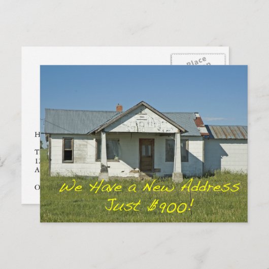 Wijziging adreskaartje: slechts $900 aankondigingskaart (Voorkant / Achterkant)