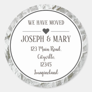 Wijziging adrespapier geplisseerd ronde sticker