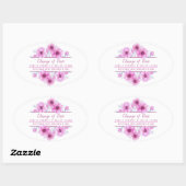 Wijziging datum anemone roze bruiloft uitgestelde  ovale sticker (Vel)
