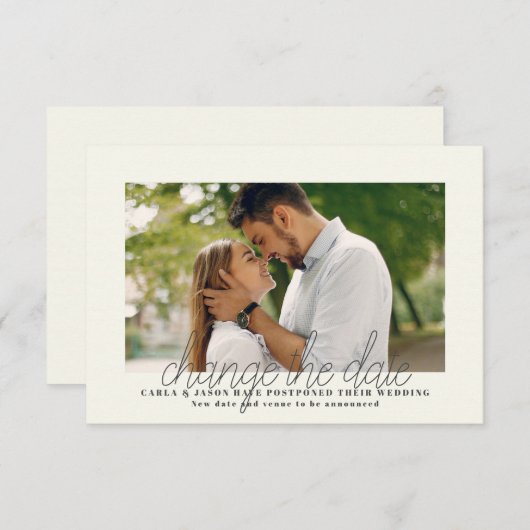 Wijziging Datum Foto Aankondigingskaart Aankondiging (Voorkant / Achterkant)