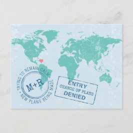 Wijziging herchedule datum bestemming bruiloft aankondigingskaart