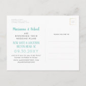 Wijziging herchedule datum bestemming bruiloft aankondigingskaart (Achterkant)