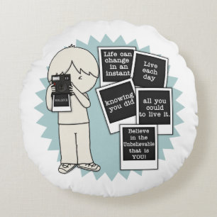 Wijziging in een ogenblikkelijk rond kussen