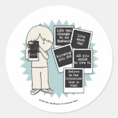 Wijziging in een ogenblikkelijk ronde sticker (Voorkant)