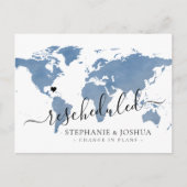 Wijziging in plannen uitgesteld bestemming bruilof aankondigingskaart (Voorkant)