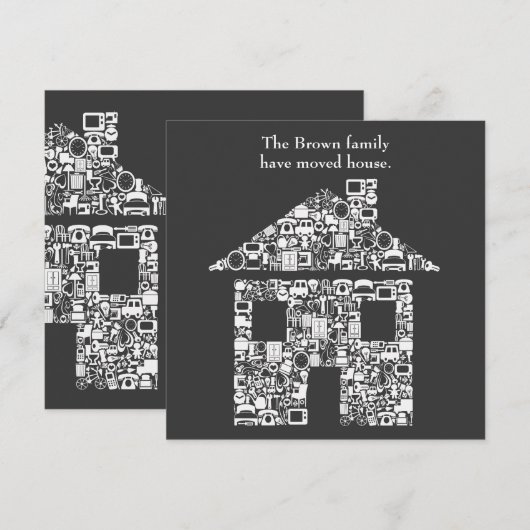 Wijziging Nieuw Adres Huis Woonadres Aankondiging (Voorkant / Achterkant)