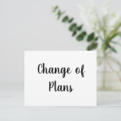 Wijziging plannen annulering huwelijk uitstel  briefkaart (Staand voorkant)