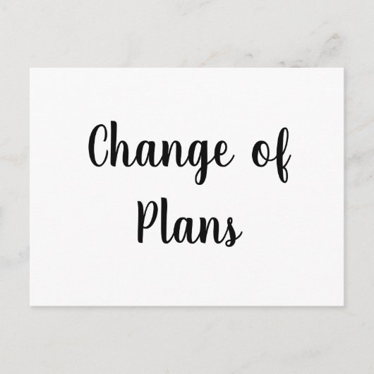 Wijziging plannen annulering huwelijk uitstel  briefkaart (Voorkant)