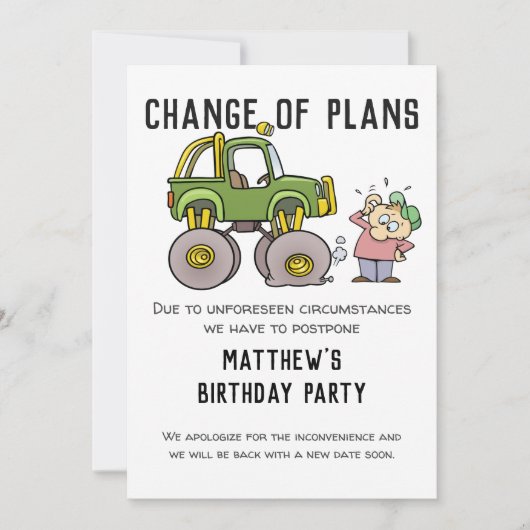 Wijziging Plannen Partij Annulering Uitstellen Hum Aankondiging (Voorkant)