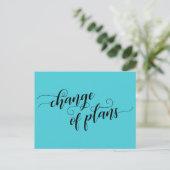 Wijziging plannen Turquoise Postponed Wedding Briefkaart (Staand voorkant)