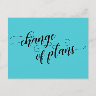 Wijziging plannen Turquoise Postponed Wedding Briefkaart