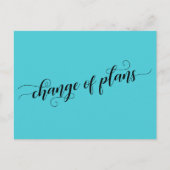 Wijziging plannen Turquoise Postponed Wedding Briefkaart (Voorkant)