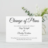 "Wijziging plannen" Uitgestelde aankondiging huwel (Staand voorkant)