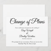 "Wijziging plannen" Uitgestelde aankondiging huwel (Voorkant / Achterkant)