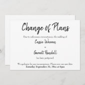 "Wijziging plannen" Uitgestelde aankondiging huwel (Voorkant / Achterkant)