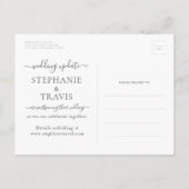 Wijziging plannen uitgestelde bestemming bruiloft aankondigingskaart (Achterkant)