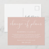 Wijziging plannen uitstellen huwelijk aankondigingskaart (Voorkant / Achterkant)