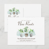 Wijziging van adres Botanical Moving Aankondigingskaart (Voorkant / Achterkant)