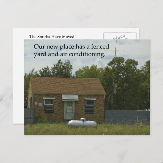 Wijziging van adres Briefkaart: Fenced Yard Aankondigingskaart (Voorkant / Achterkant)