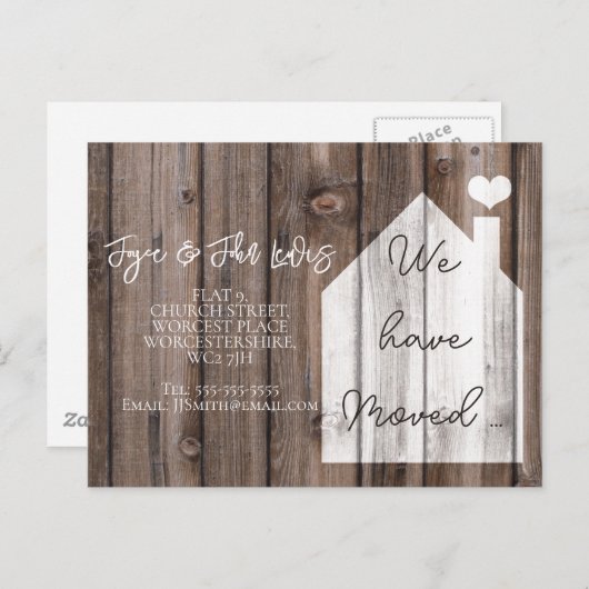 Wijziging van adres briefkaart we hebben verhuisd (Voorkant / Achterkant)