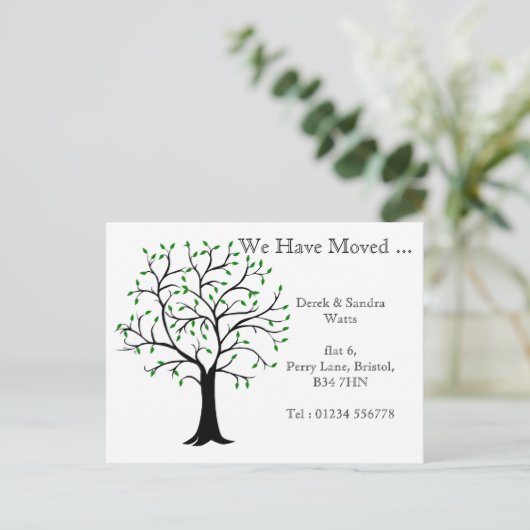 Wijziging van adres briefkaart we hebben verhuisd (Staand voorkant)