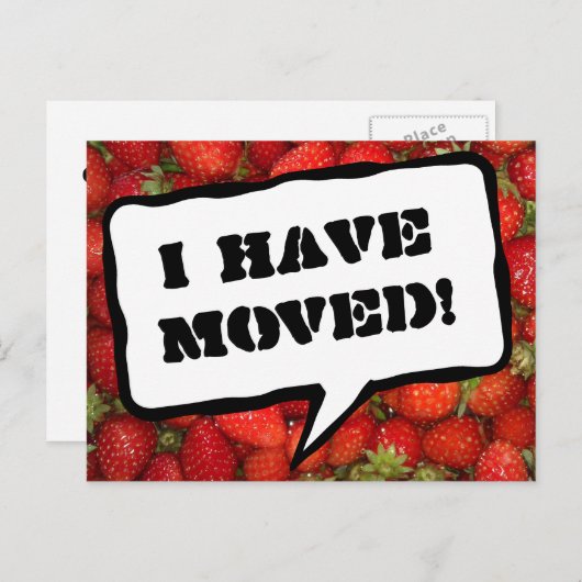 Wijziging van adres briefkaarten met aardbeien afb (Voorkant / Achterkant)