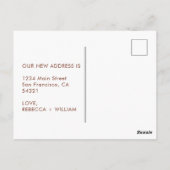 Wijziging van adres Modern Script Terracotta Briefkaart (Achterkant)