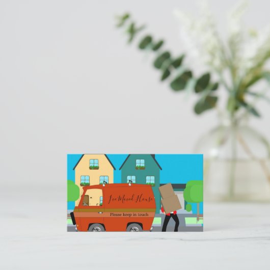 Wijziging van Adres Single Moving Home Visitekaartje (Staand voorkant)