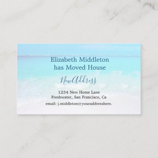 Wijziging van Adres Single Moving Home Visitekaartje (Achterkant)