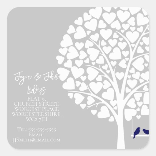 Wijziging van adres Stickers stamboom (Voorkant)