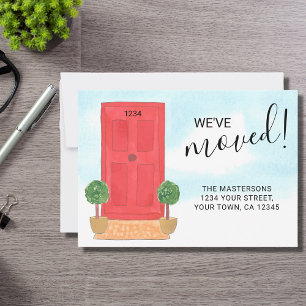 Wijziging van adres We hebben de rode Waterverf ve Aankondiging