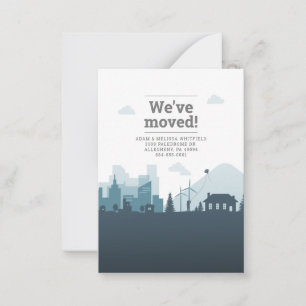 Wijziging van adres We hebben verplaatst Notitiekaartje