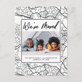 Wijziging van adres Zwart-wit Kaart Design Foto