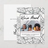 Wijziging van adres Zwart-wit Kaart Design Foto (Voorkant / Achterkant)