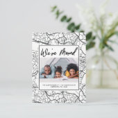 Wijziging van adres Zwart-wit Kaart Design Foto (Staand voorkant)