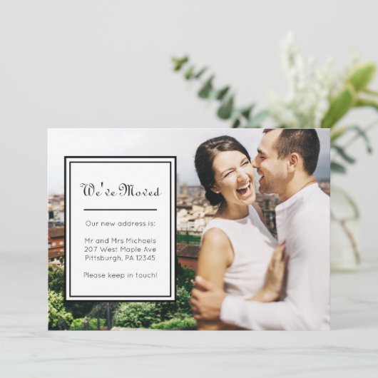 Wijziging van adresfoto en  Stippen Aankondiging (Staand voorkant)