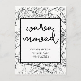 Wijziging van adreskaartenontwerp zwart-wit aankondigingskaart