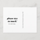 Wijziging van adreskaartenontwerp zwart-wit aankondigingskaart (Achterkant)