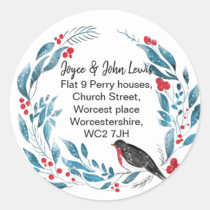 Wijziging van adressticker ronde sticker