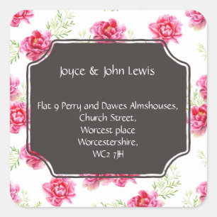 Wijziging van adresstickers vierkante sticker