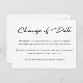 Wijziging van datum elegante aankondiging van uits briefkaart (Voorkant / Achterkant)