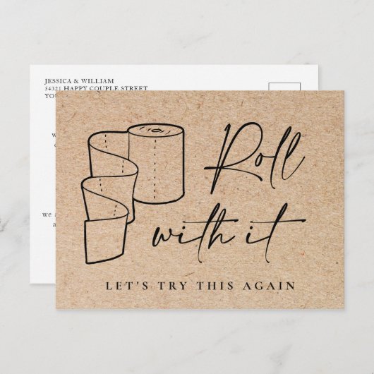 Wijziging van datum Gebeurtenis uitgestelde annule Briefkaart (Voorkant / Achterkant)