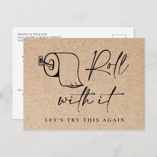 Wijziging van datum Gebeurtenis uitgestelde annule Briefkaart (Voorkant / Achterkant)