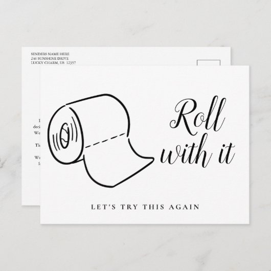 Wijziging van Datum Uitgestelde geannuleerde gebeu Aankondigingskaart (Voorkant / Achterkant)