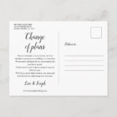 Wijziging van Datum Uitgestelde Geannuleerde Gebeu Briefkaart (Achterkant)