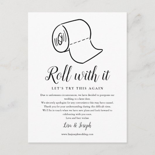 Wijziging van Datum Uitgestelde Geannuleerde Gebeu Briefkaart (Voorkant)