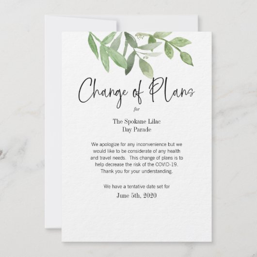 Wijziging van datum voor gebeurtenissen kaart (Voorkant)