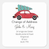 Wijziging van de adressticker kerstboom vierkante sticker (Voorkant)