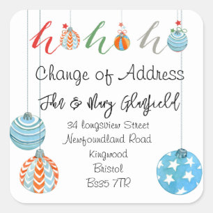 Wijziging van de adressticker met kerstmis vierkante sticker
