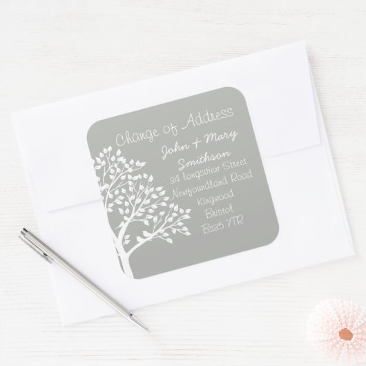 Wijziging van de adressticker vierkante sticker (Envelop)